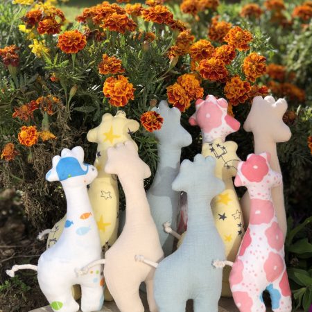 Handmade Cotton Giraffe Baby Sensory Toy