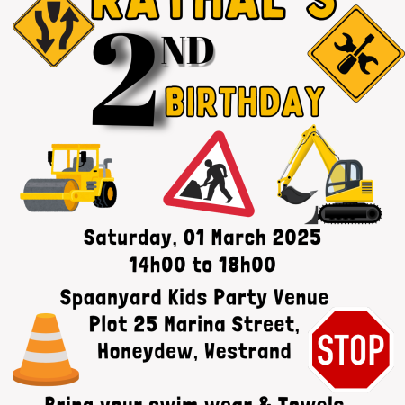Digital Construction Themed Invitation